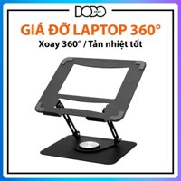 Giá đỡ Laptop 360 độ, giá đỡ đế tản nhiệt laptop bằng hợp kim thép điều chỉnh góc độ xoay 360 độ DoDo Gear