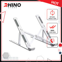 Giá đỡ Laptop, cho macbook, cho ipad tản nhiệt Rhino KL101, kệ đỡ máy tính nhôm gấp gọn, tặng túi đựng - Hàng chính hãng - Bạc