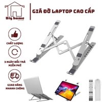 Giá đỡ laptop ipad, kệ đỡ máy tính bằng nhôm 2 chốt cao cấp tản nhiệt chống trơn, chịu lực tặng túi đựng