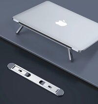 Giá đỡ laptop kệ đỡ máy tính macbook hợp kim nhôm dạng dán siêu gọn - Bạc