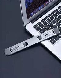 Giá đỡ laptop kệ đỡ máy tính macbook hợp kim nhôm dạng dán siêu gọn - Xám