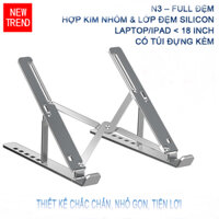 Giá đỡ laptop, macbook, ipad, laptop stand chất liệu hợp kim nhôm có đệm silicon chống trượt