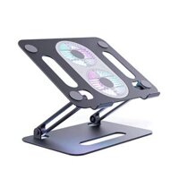 Giá Đỡ LAPTOP MACBOOK iPAD Kiêm Đế Tản Nhiệt Boneruy P43F 11-15.6 inch 2 quạt Led màu Xám
