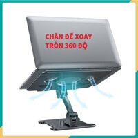 Giá đỡ Laptop Máy tính bảng, iPad MT360 Công thái học - Đế tản nhiệt kê laptop hợp kim nhôm xoay 360 độ có thể gập lại