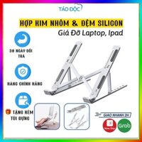 Giá đỡ laptop nhôm có thể gấp gọn điều chỉnh độ cao, Đế tản nhiệt laptop macbook 13 - 17 inch