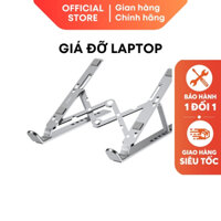 Giá đỡ laptop nhôm gấp gọn bằng nhôm điều chỉnh độ cao 6 cấp, thoáng, tải nhiệt OFFICIAL STORE