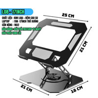 Giá đỡ laptop xoay 360 độ L08 tùy chỉnh độ cao,kệ kê MACBOOK - MÁY TÍNH BẢNG bằng kim loại gấp gọn tiện dùng