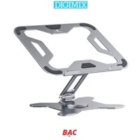 Giá đỡ laptop xoay 360 độ từ hợp kim nhôm nguyên khối  L43, L46, điều chỉnh độ cao DIGIMIX