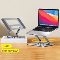 Giá Đỡ Ls523 Nâng Cao Laptop Chân Xoay 360 Độ, Kiêm Đế Đỡ Laptop Công Thái Học Máy Tính Bảng, Macbook, iPad.
