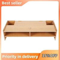 Giá đỡ màn hình bằng gỗ Màn hình máy tính để bàn Riser TV Stand and Desk Organizer có khe cắm và không gian lưu trữ