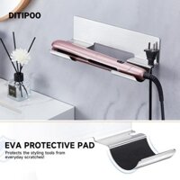 Giá đỡ máy duỗi tóc DITIPOO, Máy sắp xếp máy sấy tóc bằng kim loại tiết kiệm không gian, Giá để đồ Giá đỡ máy uốn tóc treo tường cho gia đình