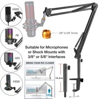 Giá đỡ máy khoan nâng cao Mic Boom Arm Giá đỡ micro để bàn có giá đỡ & Chủ đề 3 / 8 "đến 5 / 8", 360° Xoay được, Adapterfor Blue Yeti Snowball Hyper X QuadCast và hầu hết các Mic khác