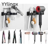 Giá đỡ máy sấy tóc YYLINGX, Giá đỡ máy thổi khí 2 trong 1 tự dính, Phụ kiện phòng tắm Máy duỗi tóc treo tường Cửa hàng cắt tóc