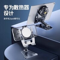 Giá đỡ máy tính bảng cho iPad chơi game, hỗ trợ làm mát, giá đỡ iPad Pro, máy tính để bàn bằng hợp kim nhôm, làm mát kim loại rỗng, di động, có thể gập lại, điều chỉnh, giá đỡ điện thoại lười cho phát trực tiếp
