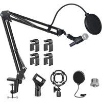 Giá đỡ micro cho Blue Yeti, Mic Arm Treo Scissor Boom Arm cho HyperX QuadCast với Bộ lọc Pop cực lớn và 2 Mic Clip để hát, Podcast, Phát trực tuyến, Chơi game, Gia đình