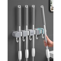 Giá đỡ móc lau nhà không cần khoan, giá treo tường cho phòng tắm, giá lưu trữ lau nhà, khóa dán chắc chắn, kẹp chổi