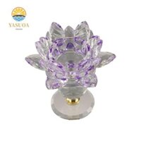 Giá đỡ nến hoa sen LARGLO, Chân nến hoa sen trong suốt 8 màu, Phong cách châu Âu Trang trí hoa Hoom Trang trí thủy tinh Tượng hoa sen Chân nến Phòng khách