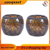 Giá đỡ nến thủy tinh khảm / Giá đỡ đèn trà / Bình / Giá đỡ bút, Nến trà thủy tinh vỡ thủ công lãng mạn