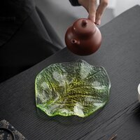 Giá đỡ nồi thủy tinh pha lê Khay sảng khoái bằng kính trong suốt Khay trái cây Khay ấm trà Giữ nồi Thảm cách nhiệt Khay bong bóng khô [A204]