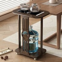 Giá đỡ nước trà di động phong cách Trung Quốc, xe đẩy trà gấp, bàn bên sofa phòng khách, bàn đun nước tự động hoàn toàn,