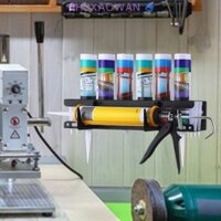 Giá đỡ ống Caulk ZHIXAOWAN, Giá đỡ ống mỡ lưu trữ tiết kiệm không gian, Cửa hàng tổ chức niêm phong xây dựng chắc chắn treo tường bằng kim loại tiện lợi