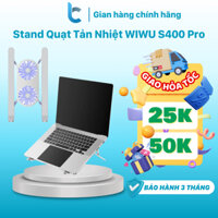 Giá Đỡ Quạt Tản Nhiệt Macbook WIWU S400 Pro Nhôm Gấp Gọn Đế Tản Nhiệt Tương Thích Laptop 10 -17inch 2 Quạt Tản Nhiệt