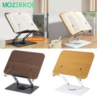 Giá đỡ sách để bàn MOZIEKOL, có thể gập lại với 360° Đế xoay Giá đỡ sách đọc sách, Kẹp trang đàn hồi bền bỉ Giá đọc sách có thể điều chỉnh