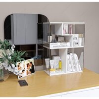Giá Đỡ Sách, Tủ Đựng Mỹ Phẩm 4 Ngăn Chất Liệu Mica Kết Hợp Gỗ MDF