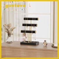 Giá đỡ sắp xếp vòng tay GUSTAVA, Giá đỡ trưng bày trang sức bằng gỗ 3 tầng, Giá đựng vòng cổ bằng kim loại có thể tháo rời có thể tháo rời Unisex