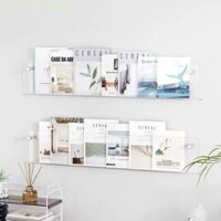 Giá đỡ tạp chí SHOEEMPORIUM, Giá đỡ tài liệu treo tường Giá sách nổi, Trang trí tường Nhà tổ chức văn học Ý Acrylic Pamphlet Đứng treo màn hình