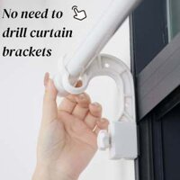 Giá đỡ thanh treo rèm không cần khoan Lắp đặt dễ dàng Bộ 2 chiếc giữ an toàn / Lắp đặt dễ dàng mà không cần lỗ khoan