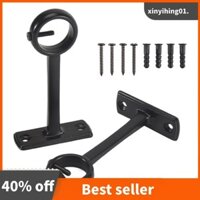 Giá đỡ thanh treo rèm trần, Giá đỡ trần hạng nặng cho giá đỡ thanh treo rèm 1 Inch (Bộ 2, Đen)