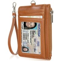 Giá đỡ thẻ ID có dây kéo Giá đỡ danh thiếp Ví da PU Ví đựng thẻ thủ công Giá đỡ thẻ Photocard cao cấp Móc khóa