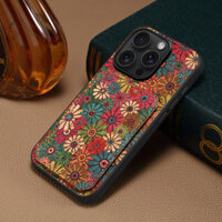 Giá đỡ thẻ từ tính Bao da cho iPhone 15 Pro Max 14 13 12 11 7 8 Plus X XS Max XR SE 2022 Vỏ bọc họa tiết hoa