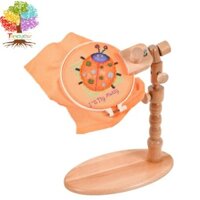 Giá đỡ thêu chéo di động bằng gỗ nguyên khối, giá đỡ thêu để bàn tròn, mặt hàng phổ biến, có thể điều chỉnh và xoay được, khung thêu tay
