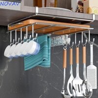 Giá đỡ thớt NOVAVIBE, Giá treo dưới tủ Kệ lưu trữ bằng thép không gỉ, Lưu trữ phân vùng có móc Tiết kiệm không gian Giá lưu trữ nắp nồi bền Văn phòng