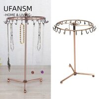 Giá đỡ trang sức xoay, Kệ treo trang sức 2 màu bằng kim loại, Vòng cổ Vòng đeo tay Bông tai Giá trưng bày Đồ trang trí phòng ngủ