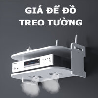 Giá Đỡ Treo Tường 2 Tầng, Kệ Tivi Phòng Khách Bộ Phát Wifi, Ổ Cắm Điện Không Khoan Tường