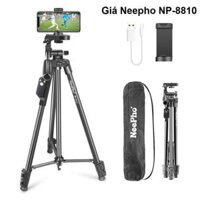 Giá đỡ Tripod NEEPHO 8810 cao 130cm có remote bluetooth để điện thoại máy ảnh máy quay phim, có túi đeo