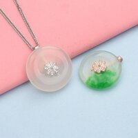 Giá đỡ trống bạc S925 | Móc khóa mặt dây chuyền, móc bạc, móc kẹp, móc ngọc bích, phụ kiện DIY, móc hòa bình, móc bốn lá cỏ ba lá, móc hòa bình 168