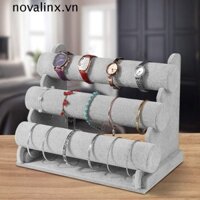 Giá đỡ trưng bày trang sức nhung NOVALINX, Giá đỡ vòng tay T-bar 2 / 3 tầng, Vòng cổ cây trang sức Bông tai có thể tháo rời Đồng hồ trưng bày Tổ chức đồng hồ