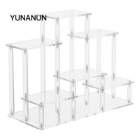 Giá đỡ trưng bày YUNAUN, Giá đỡ màn hình Acrylic 6 tầng hình chữ nhật trong suốt, Giá đựng mỹ phẩm nước hoa nhiều lớp Trang trí bàn