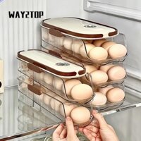 Giá đỡ trứng cuộn tự động WAY2TOP, Hộp đựng trứng lăn gia dụng dung tích lớn, Tủ lạnh đựng trứng cuộn tự động