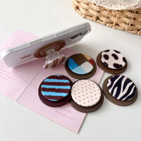 Giá đỡ từ tính điểm sóng họa tiết da báo Maillard cổ điển phong cách Hàn Quốc ins Ốp điện thoại hấp phụ có thể thu vào