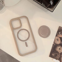 Giá Đỡ Từ Tính Trong Suốt Ốp Lưng Điện Thoại IPhone 16 15 15pro Max 13 Mini 14 14pro 14max 12 11 Pro Max IX XR SE2 Plus Bìa Cứng P6