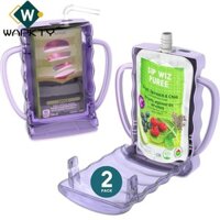 Giá đỡ túi đựng thực phẩm WAPKTY, Túi đựng nước ép có thể tái sử dụng màu xanh lam, chống bóp có tay cầm Hộp đựng nước ép đồ uống màu tím cho trẻ mới biết đi