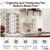 Giá đỡ viên nang cà phê BOLSA, Giá đỡ sắp xếp cà phê tương thích lớn xoay 360 độ, ABS giữ 40 chiếc Bộ sắp xếp quầy 12.9 inch cho K CUP Home