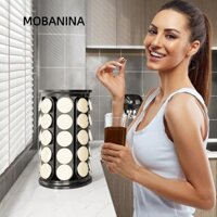 Giá đỡ viên nang cà phê MOBANINA, Giá đỡ cà phê xoay 360 độ tương thích lớn, Thiết kế hiện đại Giữ 40 chiếc ABS 12.9 inch Bộ sắp xếp quầy cho nhà bếp K CUP