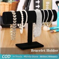 Giá Đỡ Vòng Tay Nhung Đen T-bar Lắc Tay Vòng Cổ Đồng Hồ Hiển Thị Đứng Trang Sức Người Tổ Chức Giá Đỡ