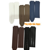 GIÁ ĐỘC NHẤT Dây đồng hồ cao cấp HUBLOT Nam và Nữ - Cao su vân hạt các màu size nam 19x25x22 mm